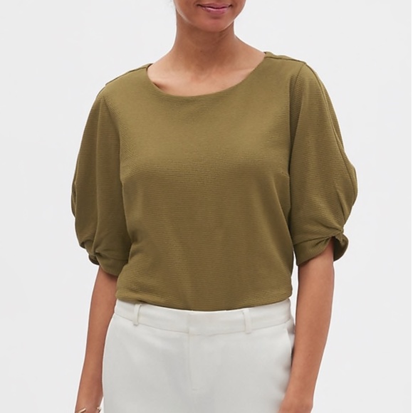 Banana Republic Factory Tops - Banana Republic Twist-Sleeve Top Med NEW